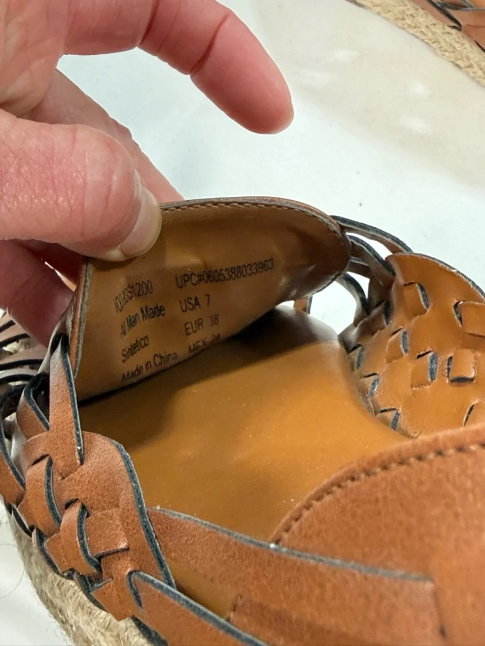 SAM & LIBBY Brown Woven Leather Espadrille Flats size 7